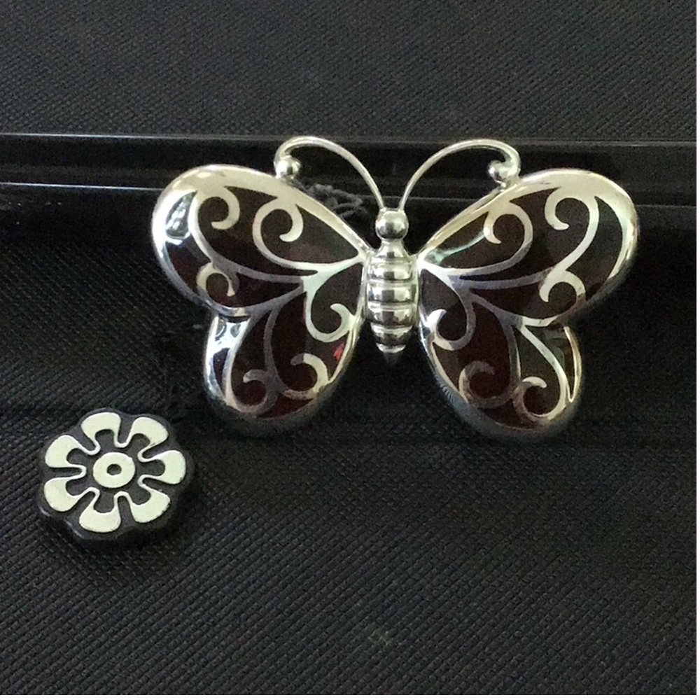 Murano Butterfly Brooch .925 Silver